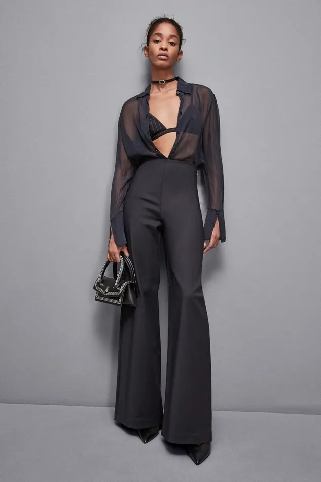 Patrizia Pepe Tailleur HighWaisted Palazzo Pants Black 8211 Women