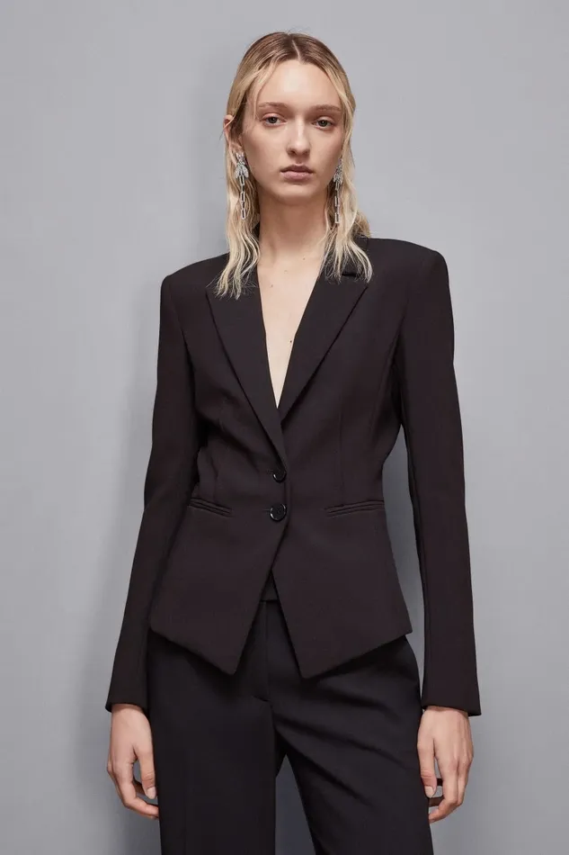 Patrizia Pepe Tailleur Slim Fit Twill Blazer Black 8211 Women