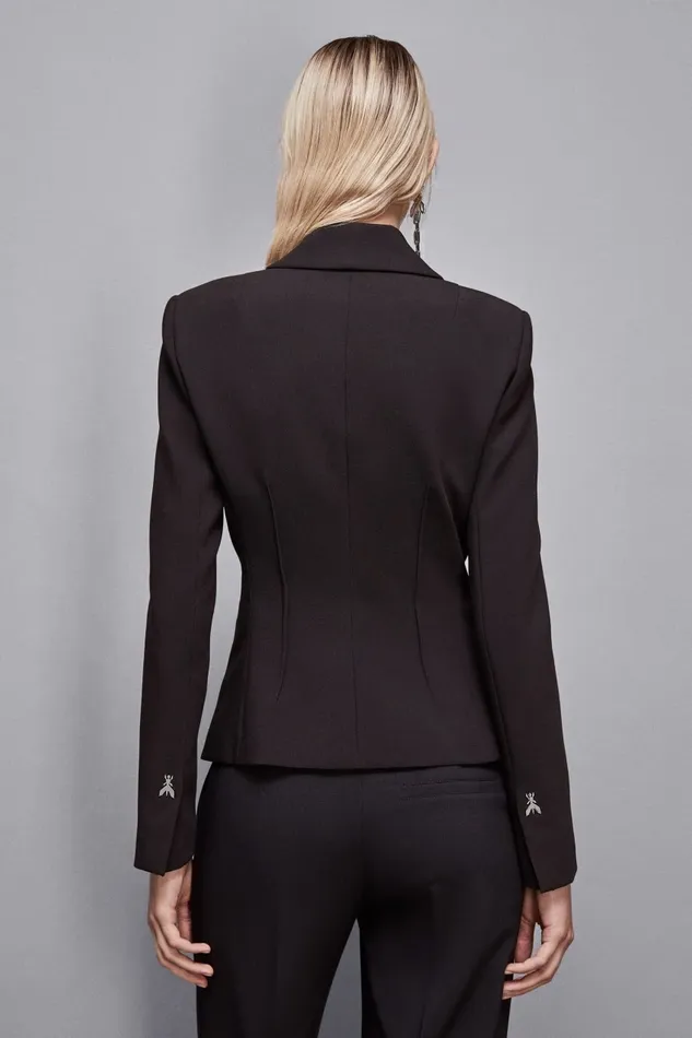 Patrizia Pepe Tailleur Slim Fit Twill Blazer Black 8211 Women