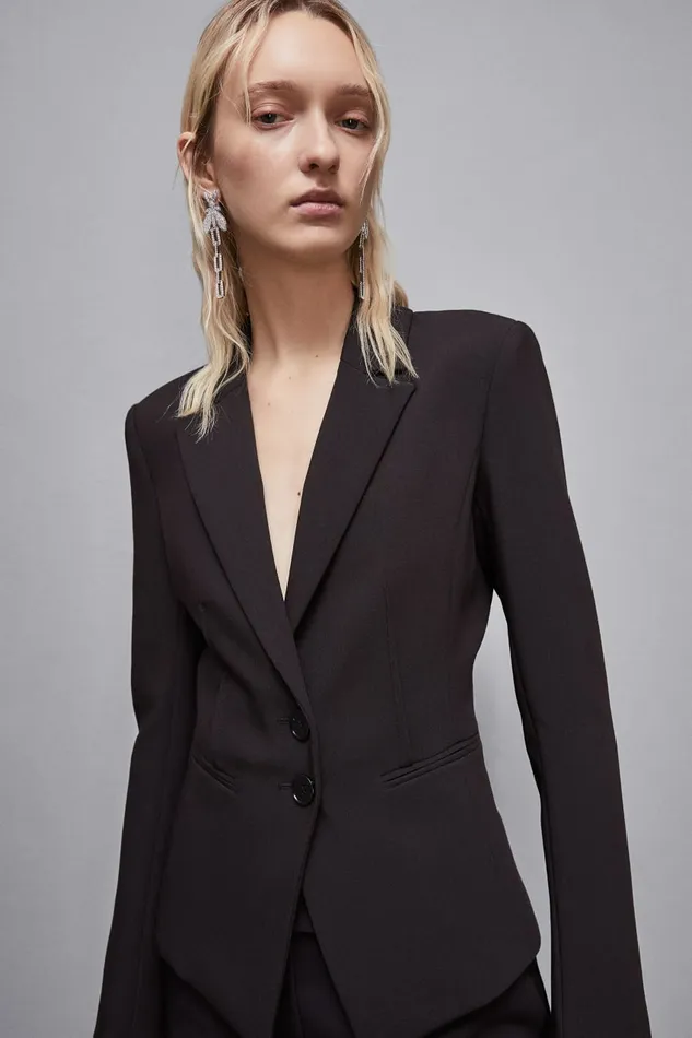 Patrizia Pepe Tailleur Slim Fit Twill Blazer Black 8211 Women