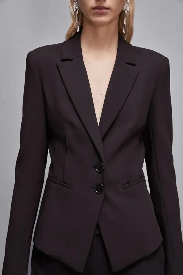 Patrizia Pepe Tailleur Slim Fit Twill Blazer Black 8211 Women
