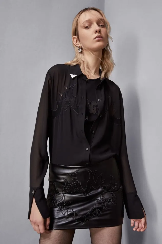 Patrizia Pepe Tops Cowgirl Embroidery Shirt Black 8211 Women