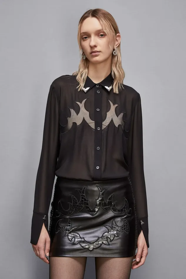 Patrizia Pepe Tops Cowgirl Embroidery Shirt Black 8211 Women
