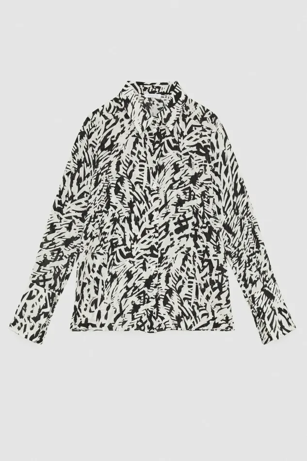 Patrizia Pepe Tops Long Sleeved Shirt In Georgette Black 8211 Women