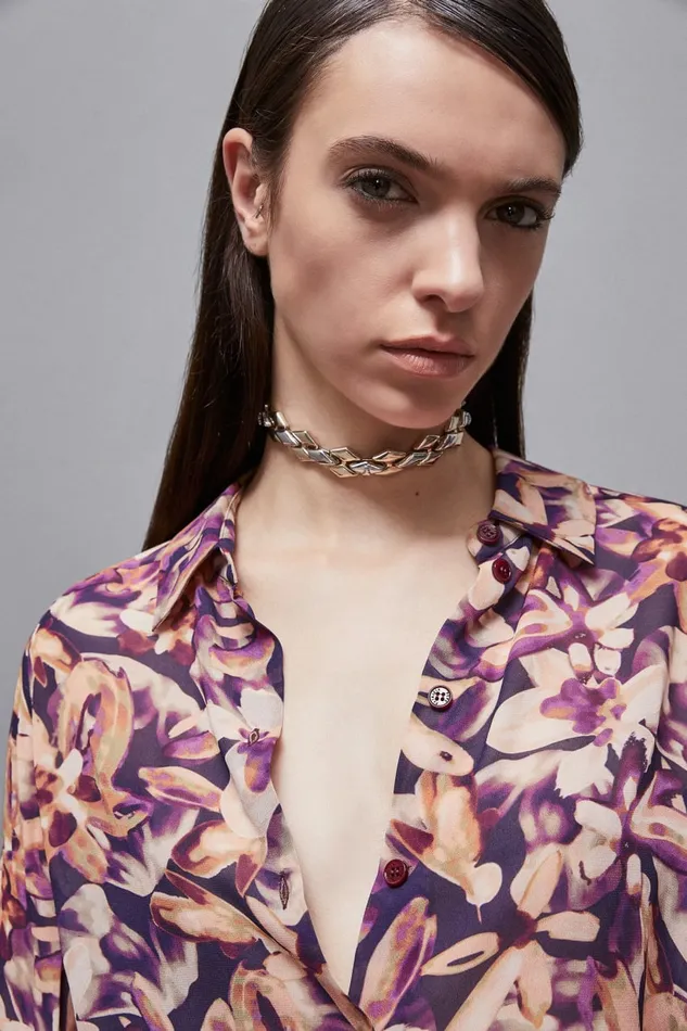 Patrizia Pepe Tops Patterned Georgette Shirt Multicolor 8211 Women