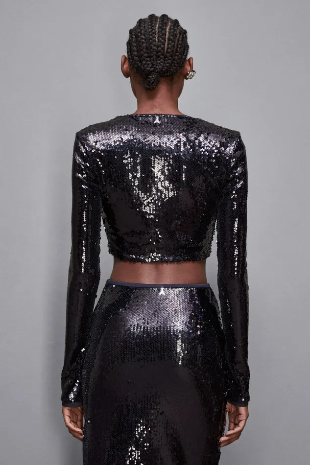 Patrizia Pepe Tops Sequin Top Blue 8211 Women