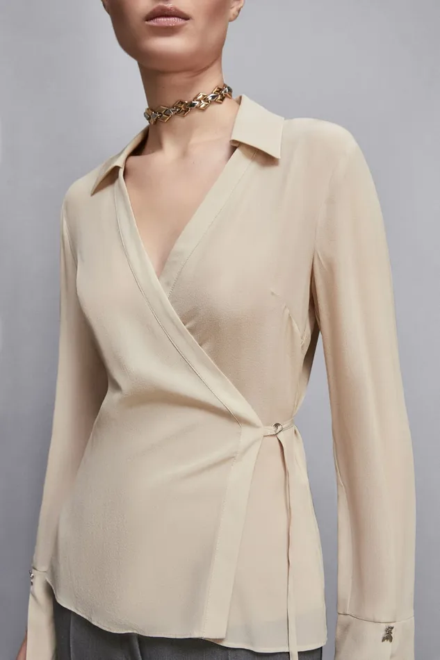 Patrizia Pepe Tops Wrap Tunic Beige 8211 Women