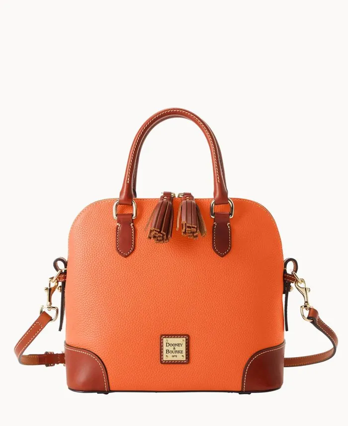 Pebble Grain Domed Satchel Coral Woman Dooney and Bourke Satchels