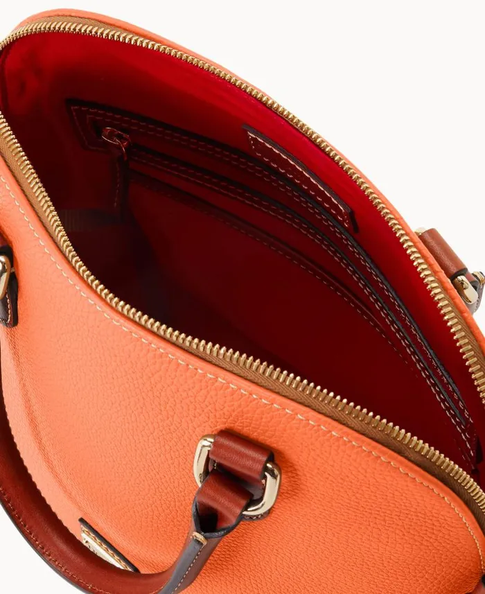 Pebble Grain Domed Satchel Coral Woman Dooney and Bourke Satchels Pebble Grain Domed Satchel Coral Woman Dooney and Bourke Satchels