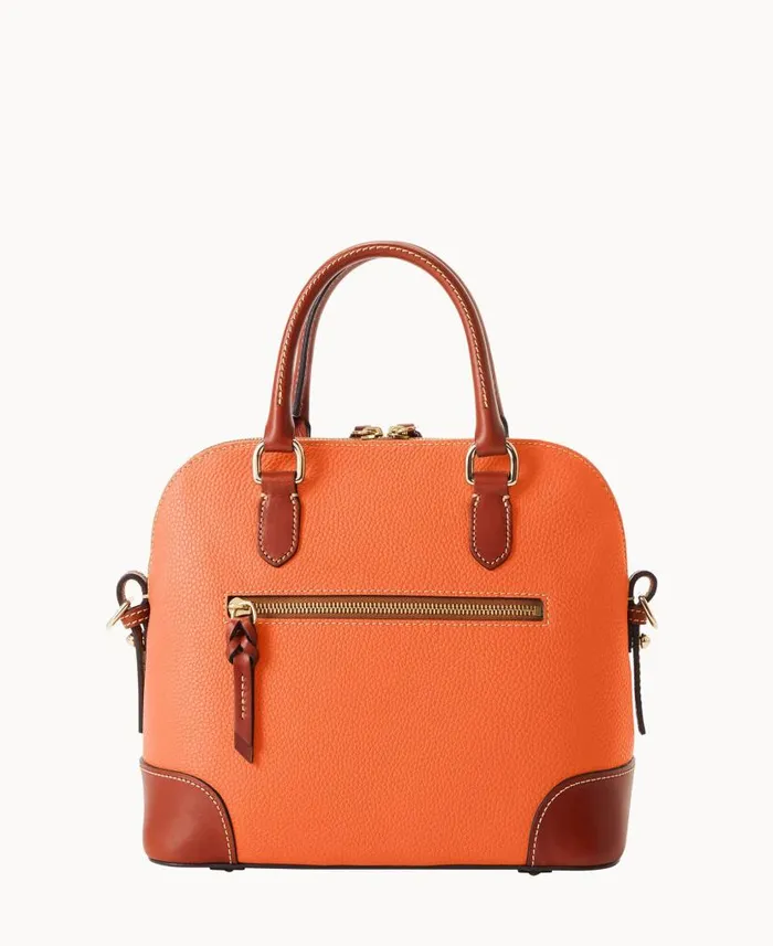 Pebble Grain Domed Satchel Coral Woman Dooney and Bourke Satchels Pebble Grain Domed Satchel Coral Woman Dooney and Bourke Satchels