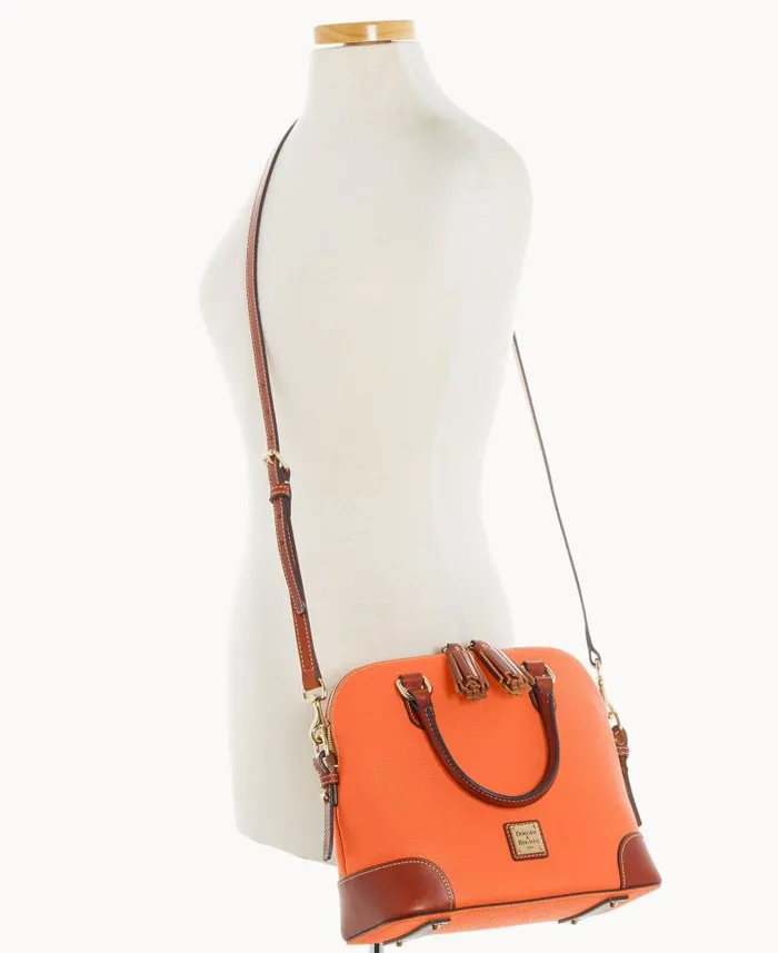 Pebble Grain Domed Satchel Coral Woman Dooney and Bourke Satchels Pebble Grain Domed Satchel Coral Woman Dooney and Bourke Satchels