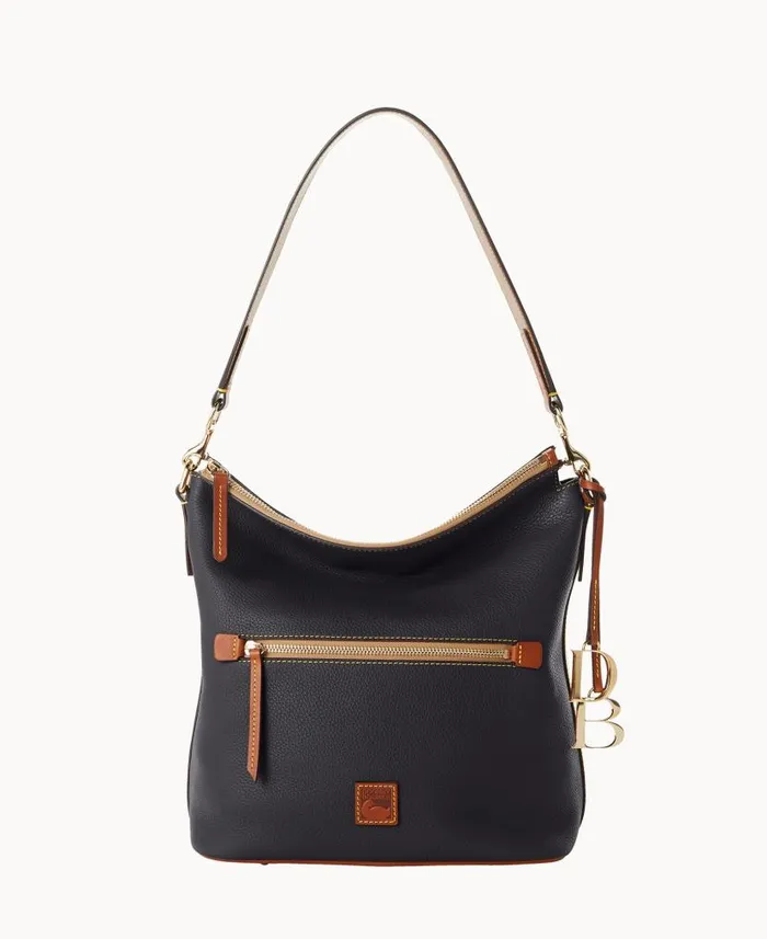 Pebble Grain Large Sac Black Woman Dooney and Bourke Shoulder Bags