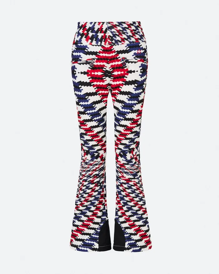 Perfect Moment HighWaist Aurora Flare Ski Pant Red Twisted Houndstooth Women Pants