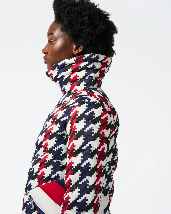 Perfect Moment Houndstooth Ski Duvet Down Jacket Houndstooth Women Jackets