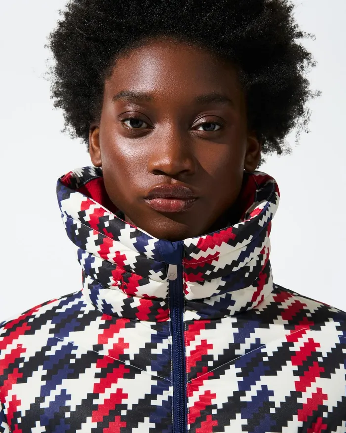 Perfect Moment Houndstooth Ski Duvet Down Jacket Houndstooth Women Jackets