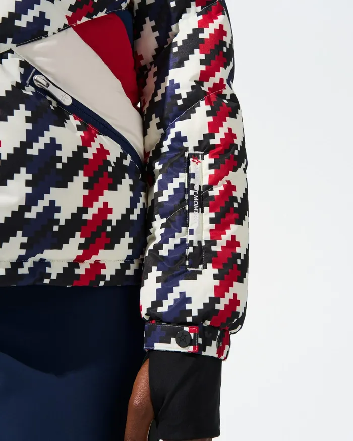 Perfect Moment Houndstooth Ski Duvet Down Jacket Houndstooth Women Jackets
