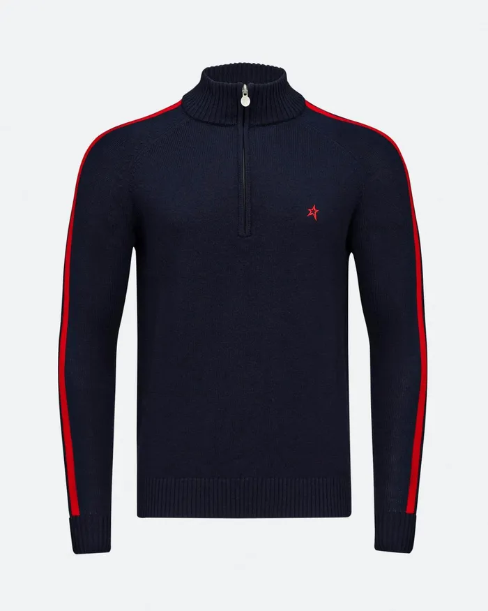 Perfect Moment LA Tour Merino Wool HalfZip Navy Men Knitwear
