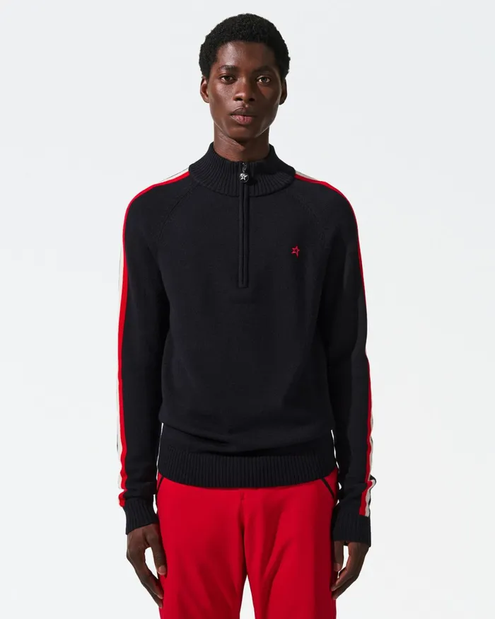 Perfect Moment LA Tour Merino Wool HalfZip Navy Men Knitwear