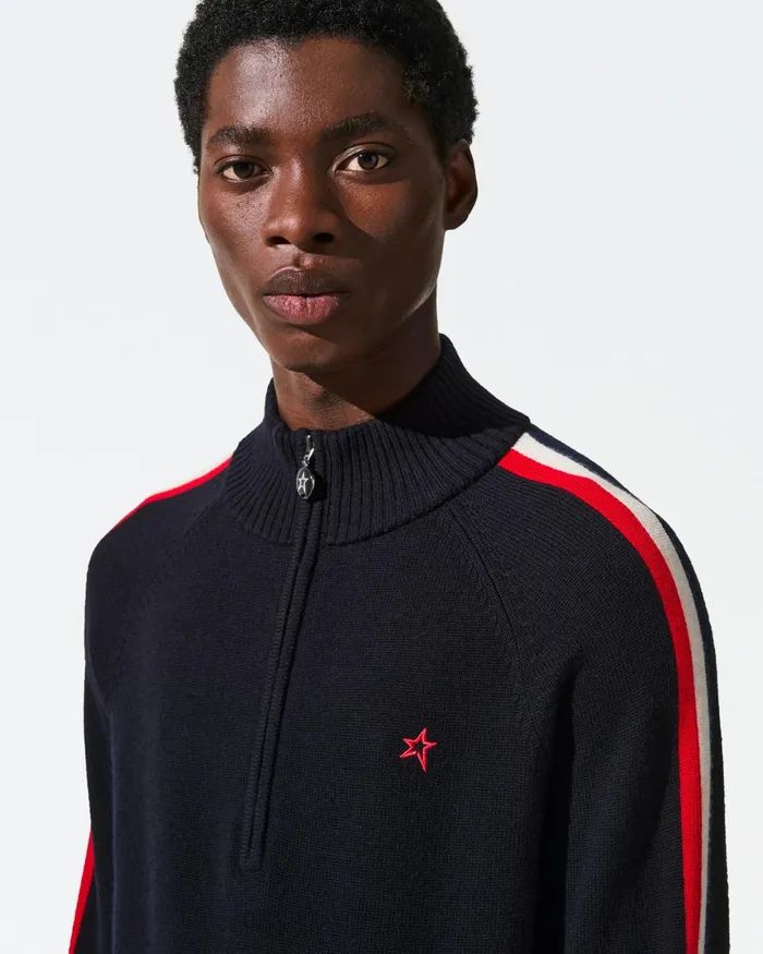 Perfect Moment LA Tour Merino Wool HalfZip Navy Men Knitwear