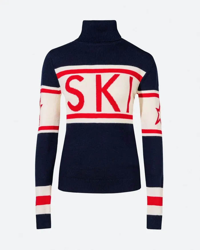 Perfect Moment Schild Merino Wool Sweater Navy Women Tops