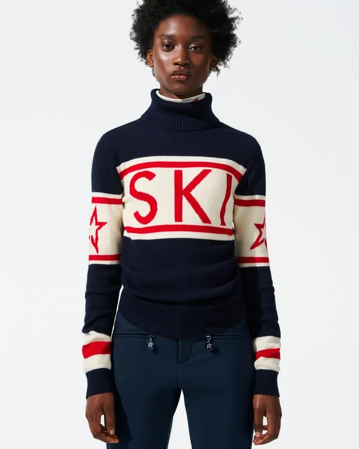 Perfect Moment Schild Merino Wool Sweater Navy Women Tops