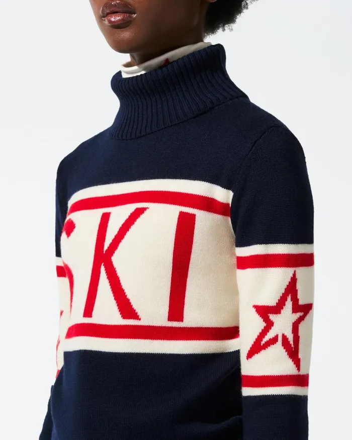 Perfect Moment Schild Merino Wool Sweater Navy Women Tops