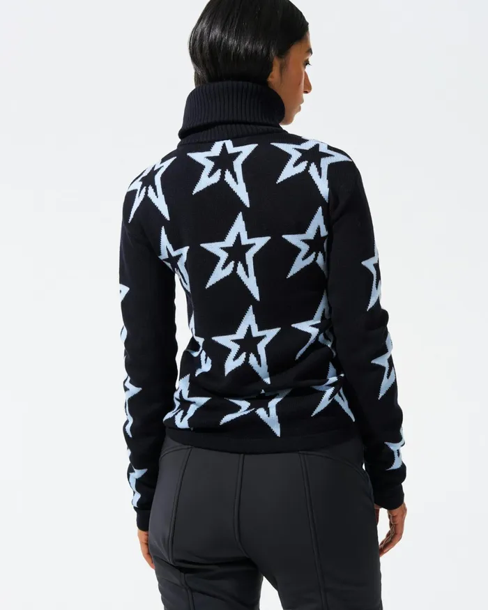 Perfect Moment Star Dust Merino Wool Sweater Navy Women Tops