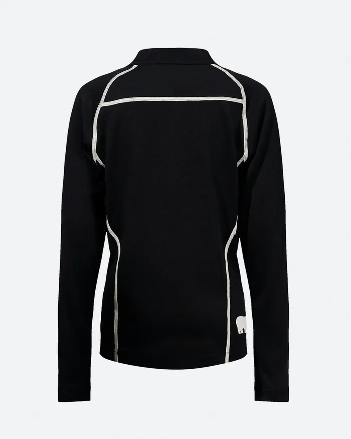 Perfect Moment Thermal Half Zip Black Kids Base Layers