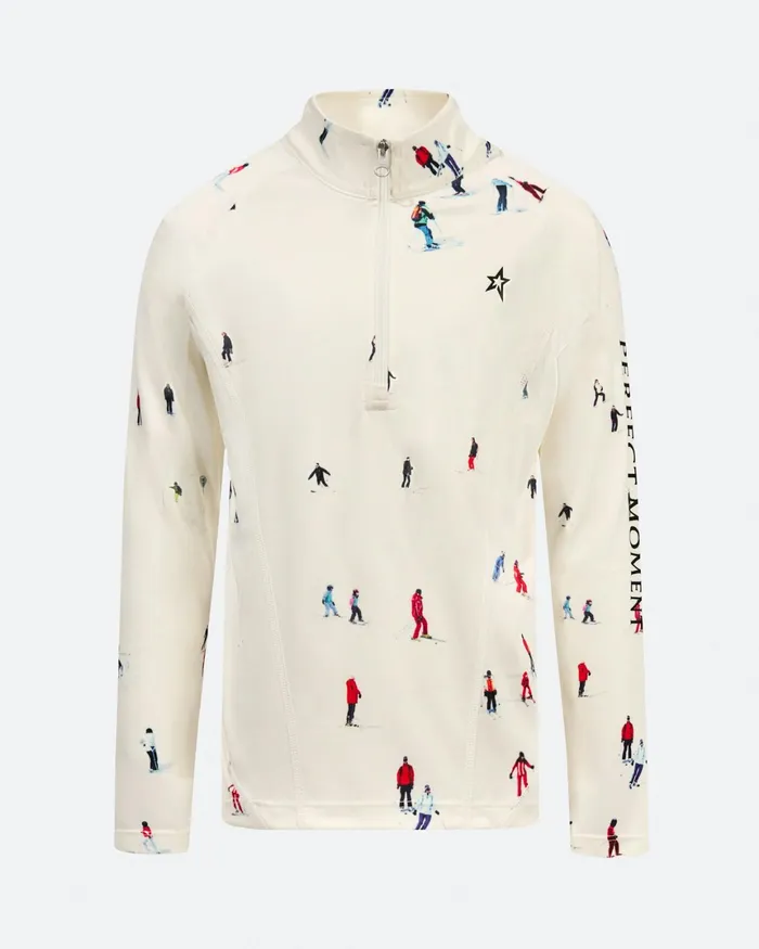 Perfect Moment Thermal Half Zip Dede Ski Print Kids Base Layers