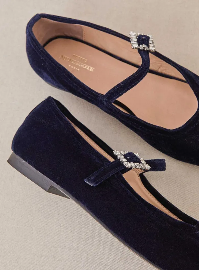 Petite Mendigote Ballerinas Fw24 Ballerines Claudia Velours Blue 8211 Women