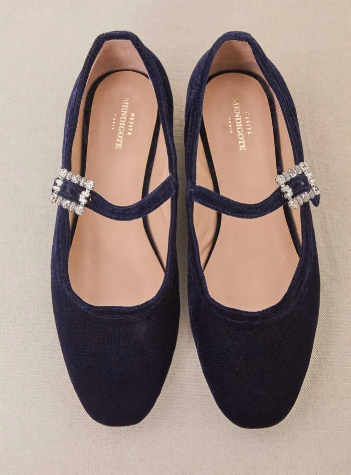 Petite Mendigote Ballerinas Fw24 Ballerines Claudia Velours Blue 8211 Women