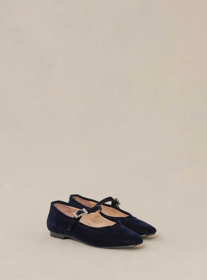 Petite Mendigote Ballerinas Fw24 Ballerines Claudia Velours Blue 8211 Women