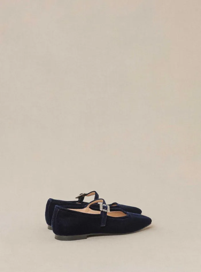 Petite Mendigote Ballerinas Fw24 Ballerines Claudia Velours Blue 8211 Women