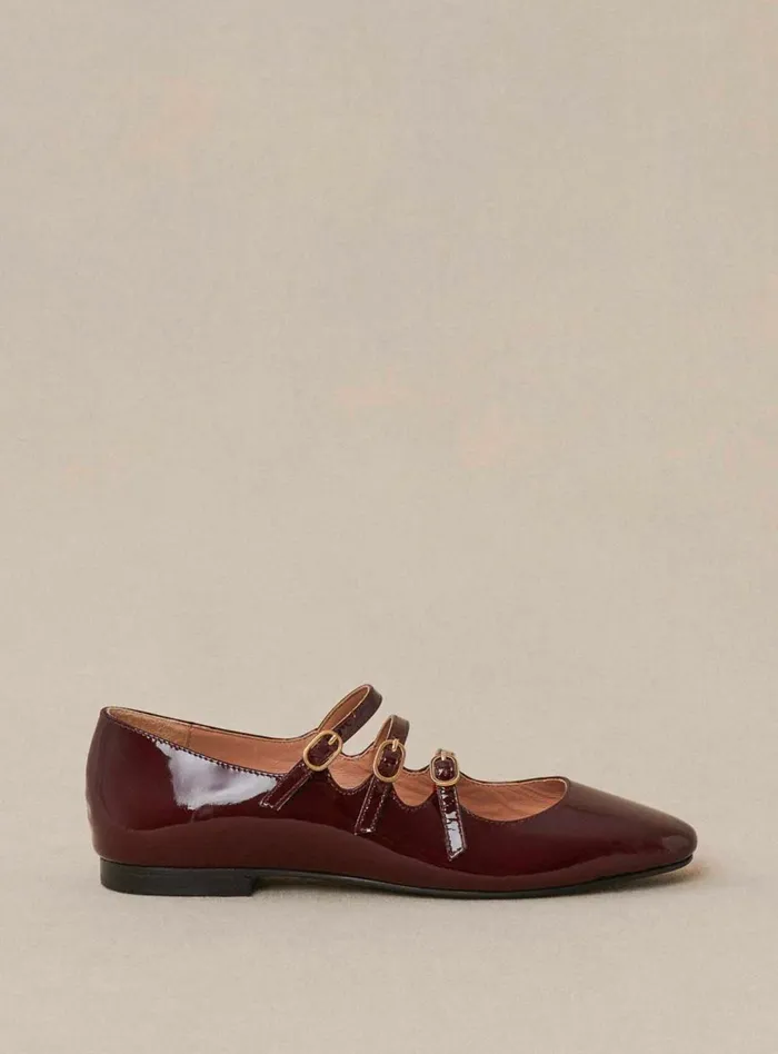 Petite Mendigote Ballerinas Fw24 Ballerines Cuir Triple Bride Bordeaux 8211 Women
