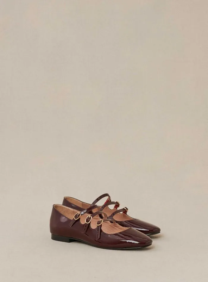 Petite Mendigote Ballerinas Fw24 Ballerines Cuir Triple Bride Bordeaux 8211 Women