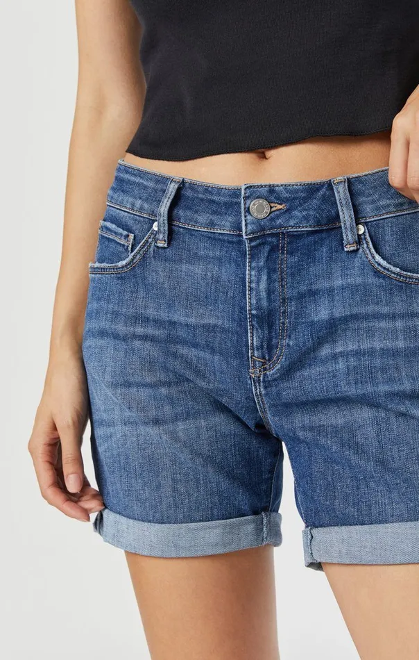 Pixie Shorts In Mid Indigo Organic Blue Women Mavi Jeans Shorts