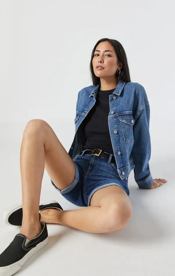 Pixie Shorts In Mid Indigo Organic Blue Women Mavi Jeans Shorts Pixie Shorts In Mid Indigo Organic Blue Women Mavi Jeans Shorts