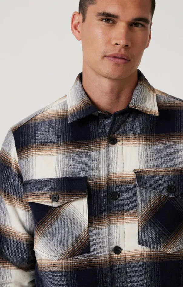Plaid Shacket In Brown Check Men Mavi Jeans Shirts Plaid Shacket In Brown Check Men Mavi Jeans Shirts