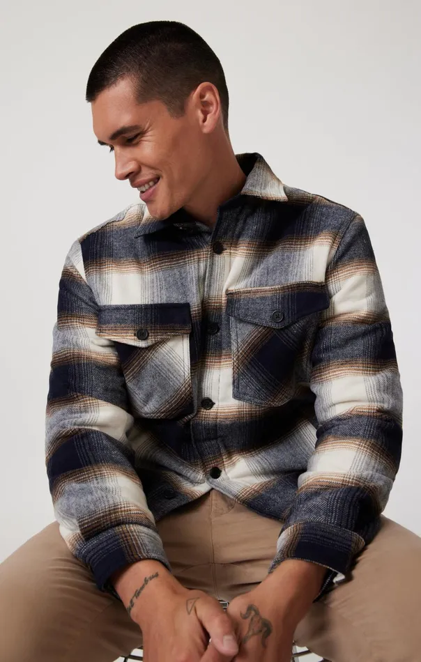 Plaid Shacket In Brown Check Men Mavi Jeans Shirts Plaid Shacket In Brown Check Men Mavi Jeans Shirts