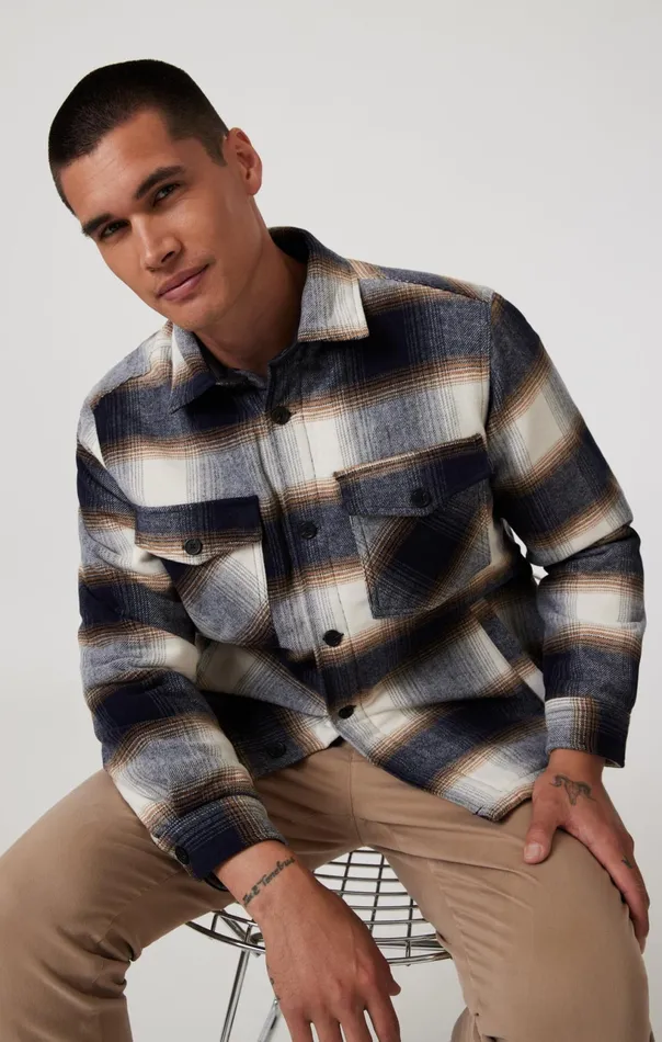 Plaid Shacket In Brown Check Men Mavi Jeans Shirts Plaid Shacket In Brown Check Men Mavi Jeans Shirts