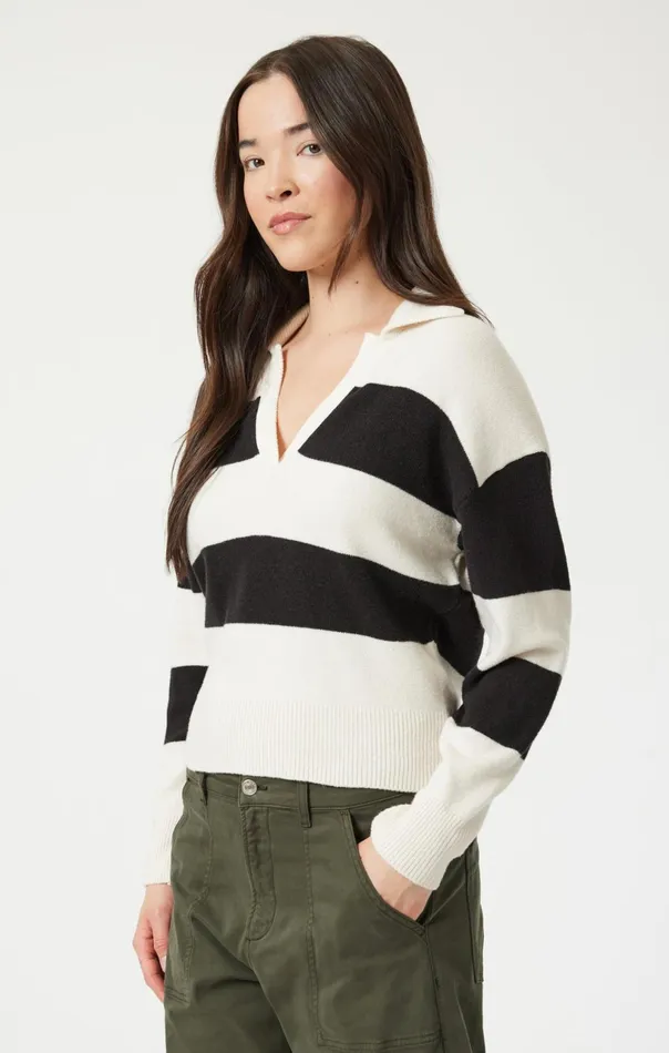 Polo Pullover Sweater In Black Women Mavi Jeans Sweaters