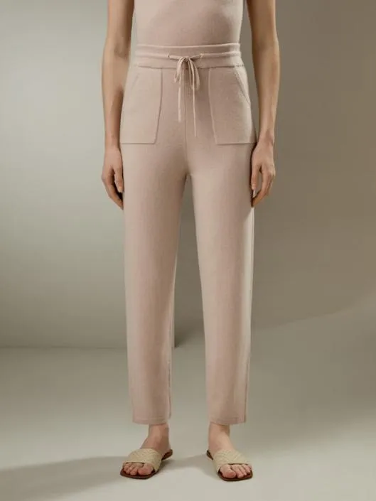 Premium Knit Cashmere Tapered Pants Women Lilysilk Knitwear