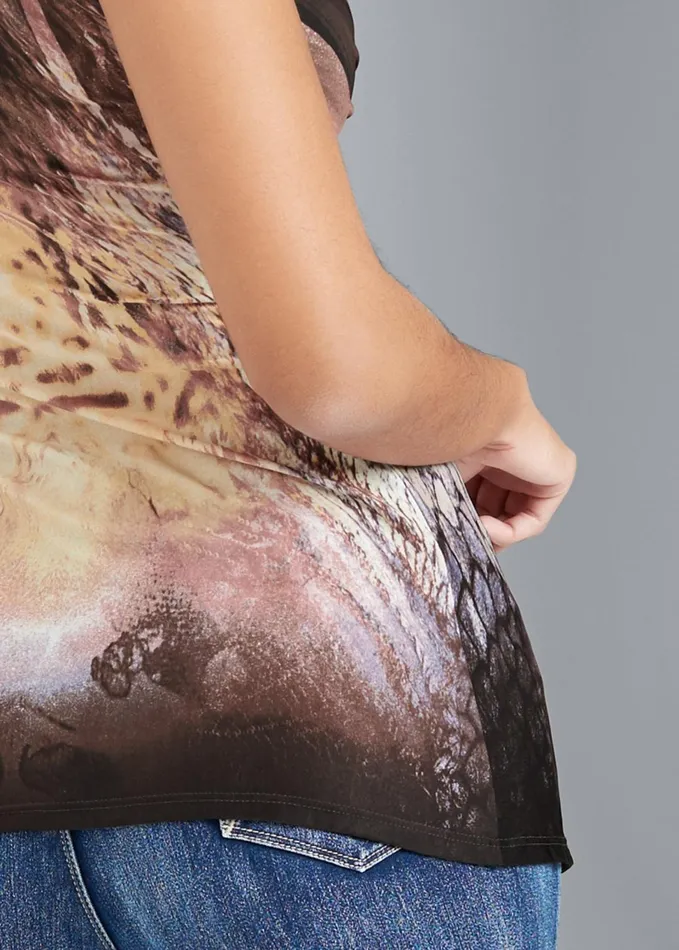 PRINTED EMBELLISHED TOP Mauve Multi Women VENUS Night Out Tops