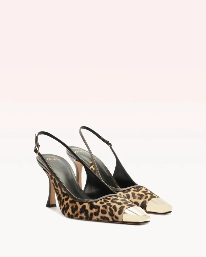 Pumps Women Alexandre Birman Olivia 85 Leopard Alexandre Birman Slingback Pumps Gold