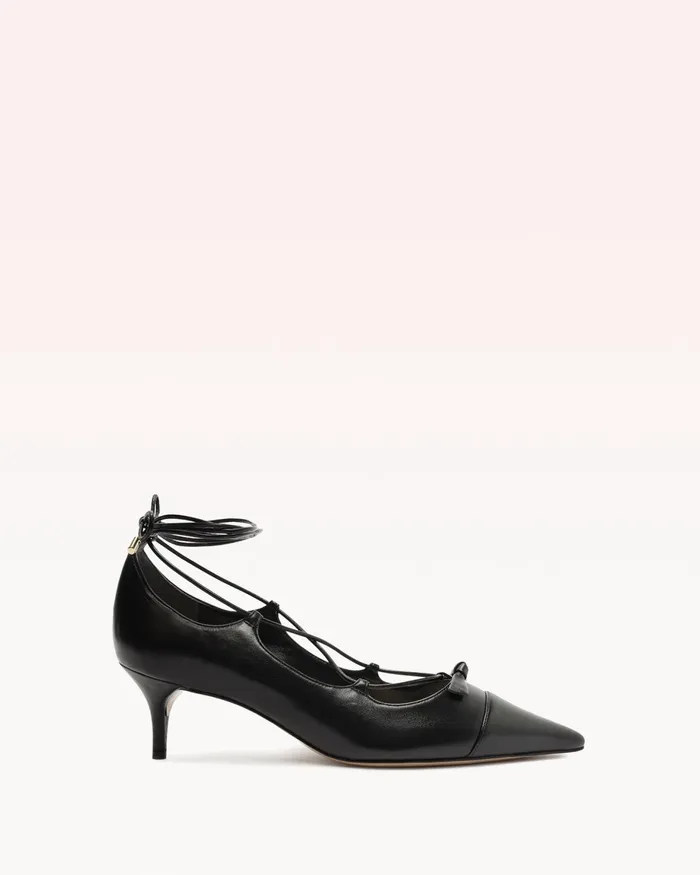 Pumps Women Alexandre Birman Slim Clarita Lace Up Pointed Toe Kitten Heels Black Pumps Women Alexandre Birman Slim Clarita Lace Up Pointed Toe Kitten Heels Black