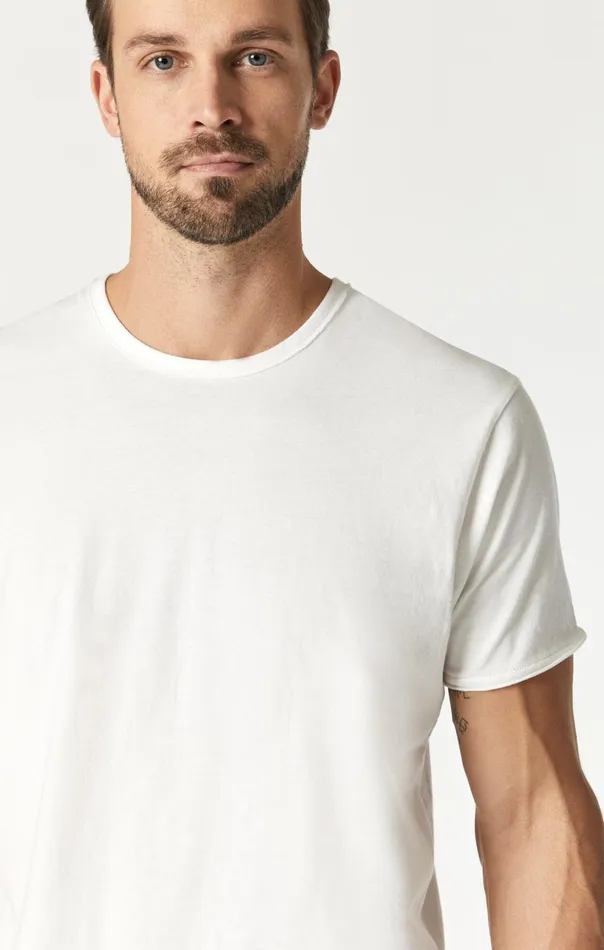 Raw Edge Neck TShirt In Blanc De Blanc Men Mavi Jeans TShirts