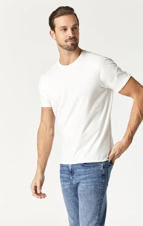 Raw Edge Neck TShirt In Blanc De Blanc Men Mavi Jeans TShirts