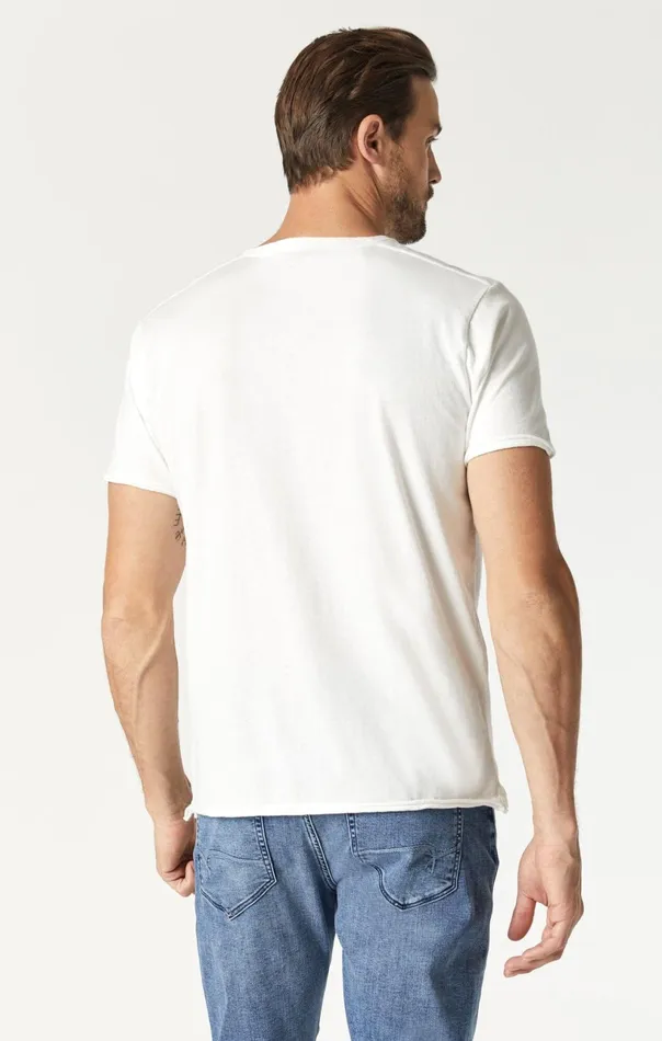 Raw Edge Neck TShirt In Blanc De Blanc Men Mavi Jeans TShirts