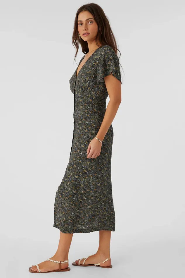 RAYNEY AVA DITSY BUTTON FRONT MIDI DRESS Multi Clr Women O039NEILL Clothing