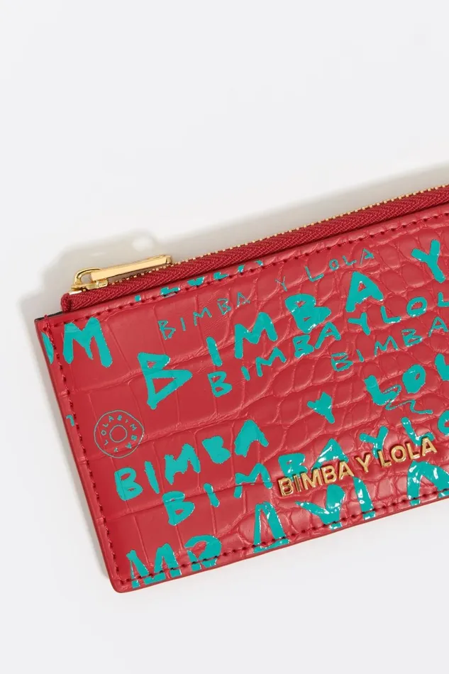 Red Mock Croc Card Holdercoin Purse Bimbaylolacom Red Women Bimba Y Lola Wallets And Coin Purses